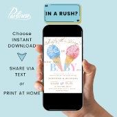 Invitation Glace Cream Genre Reveal Party What's the Scoop