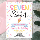 Invitation Glace Cream Seven est tellement sucré 7ème anniver
