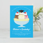 Invitation Glace Cream Social Sundae Graduation Party (Debout devant)