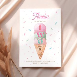 Invitation Glace Cream Sweet 2e fête d'anniversaire