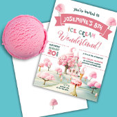 Invitation Glace Cream Wonderland Party