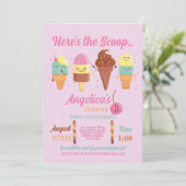 Invitation Glace Crème Cuillère Boutique Filles Sucette (Debout devant)