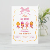 Invitation Glace d'été Hurle 4 Glace 4e Anniversaire (Debout devant)
