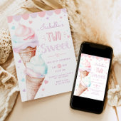 Invitation Glace Deux douces filles anniversaire