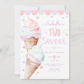 Invitation Glace Deux douces filles anniversaire (Devant)