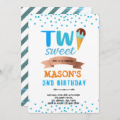 Invitation Glace deux doux garçon fête (Devant / Derrière)