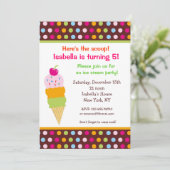 Invitation Glace d'invitations d'anniversaire de partie de (Debout devant)