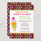 Invitation Glace d'invitations d'anniversaire de partie de (Devant / Derrière)