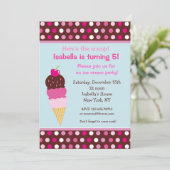 Invitation Glace d'invitations d'anniversaire de partie de (Debout devant)