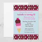 Invitation Glace d'invitations d'anniversaire de partie de (Devant / Derrière)