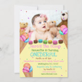 Invitation Glace été photo fête d'anniversaire (Devant)