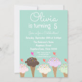 Invitation Glace mignonne Anniversaire (Devant)