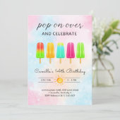 Invitation glace Popsicle Anniversaire (Debout devant)