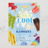 Invitation Glace Popsicle Été 1er 3e 4e 5e 6e Garçon (Devant / Derrière)