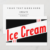 Invitation glace rétro (Devant / Derrière)