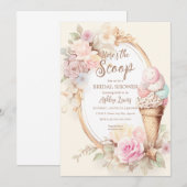 Invitation Glace rose blush vintage glace (Devant / Derrière)