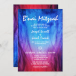 Invitation Glace rouge bleue| Étoile de David B'nai Mitzvah<br><div class="desc">Elégant, bleu et rouge, feu et glace thème B'nai Mitzvah invitations que vous pouvez facilement personnaliser avec vos propres détails d'événement. L'aquarelle originale représente les flammes dansantes du feu et de la glace dans des teintes frappantes de bleu saphir et de violet rouge profond. Ce modèle spécial d'invitation B'nai Mitzvah...</div>