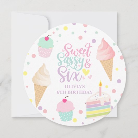 Invitation Glace Sweet Sassy et Six (Devant)