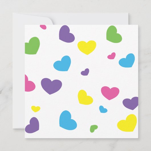 Invitation Glaces, arcs-en-ciel et coeurs (Dos)