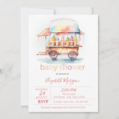 Invitation Glaces Fête de bébé pois (Devant)