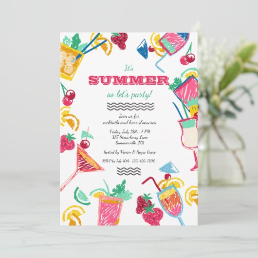 Invitation Glacière d'été (Debout devant)