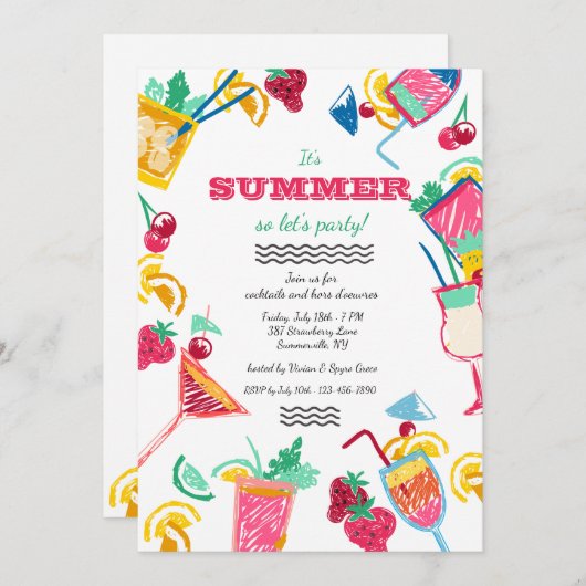 Invitation Glacière d'été (Devant / Derrière)