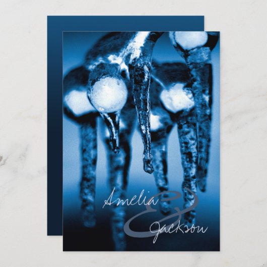Invitation Glaçons de mariage d'hiver épousant des (Devant / Derrière)