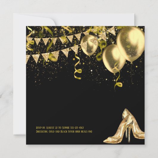 Invitation Glam 50 et Fabuleux Sparkling Gold Black (Dos)