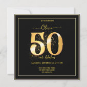 Invitation Glam 50 et Fabuleux Sparkling Gold Black (Devant)