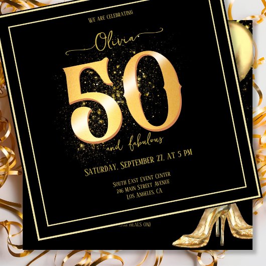Invitation Glam 50 et Fabuleux Sparkling Gold Black