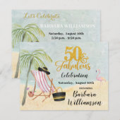 Invitation Glam 50 & Fabulous Beach Scene Party (Devant / Derrière)