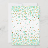 Invitation Glam 7e anniversaire Mint Green Gold Parties scint (Dos)