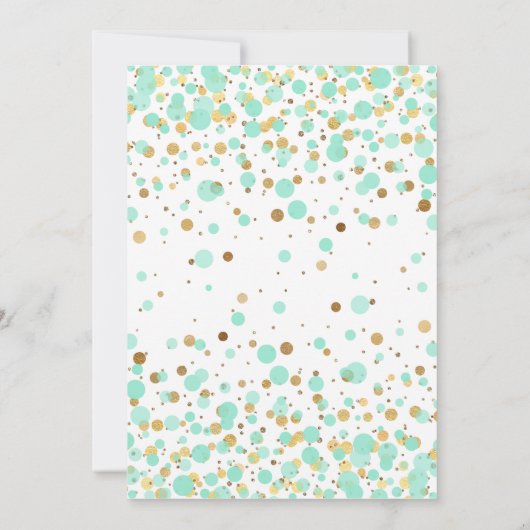 Invitation Glam 8e anniversaire Mint Green Gold Parties scint (Dos)