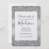 Invitation Glam à étincelles argentées (Devant)