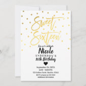 Invitation Glam à huile d'or Script moderne Sweet 16 Seteen (Devant)
