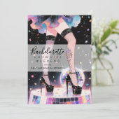 Invitation Glam and Funny Showgirl Dancing Disco Bachelorette (Debout devant)