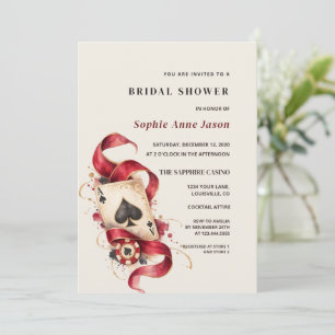 Invitation Glam Aquarelle Casino Bordeaux Or Enterrement de V