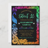 Invitation Glam arc-en-ciel Gradient Parties scintillant Peac (Devant)
