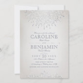Invitation Glam argent parties scintillant art déco mariage v (Devant)