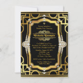 Invitation Glam Art Déco Fabuleux 50 Anniversaire (Dos)