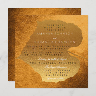 Invitation Glam Automne Automne Golden Copper Feuille Foil