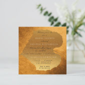 Invitation Glam Automne automne Golden Feuilles Fête des mari (Debout devant)