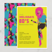 Invitation Glam Bachelorette Party des années 80 (Devant / Derrière)