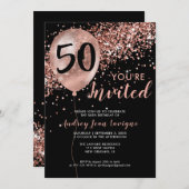 Invitation Glam Black Rose Gold Parties scintillant Balloon 5