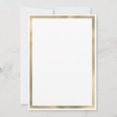 Invitation Glam blanc or cadre géométrique élégant mariage (Dos)