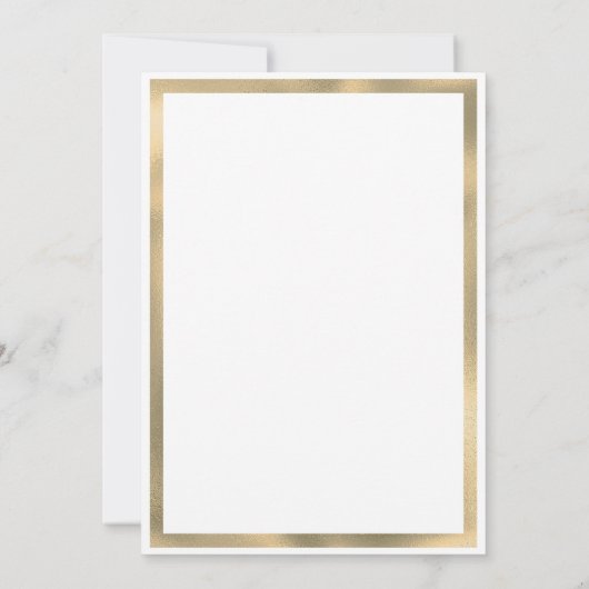 Invitation Glam blanc or cadre géométrique élégant mariage (Dos)
