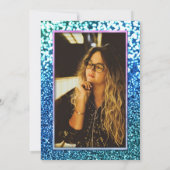 Invitation Glam bleu turquoise Quinceanera (Dos)