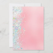 Invitation Glam Bling Quinceanera, Parties scintillant blanch (Dos)