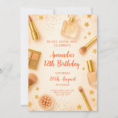 Invitation Glam Blush and Glow Birthday Party (Devant)