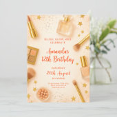 Invitation Glam Blush and Glow Birthday Party (Debout devant)